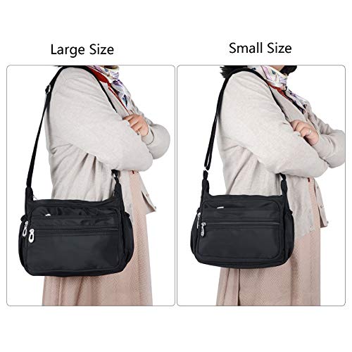 Waterproof Crossbody Bag for Women - Multi Pocket Designer Handbag, Black