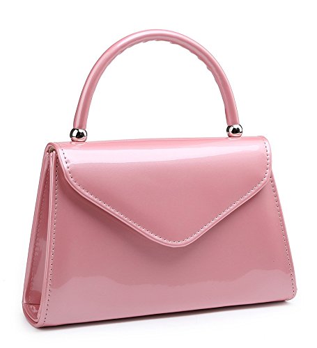 Elegant Stylish Women's Patent Leather Clutch Bag, White