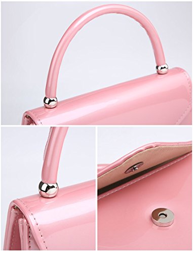 Elegant Stylish Women's Patent Leather Clutch Bag, White