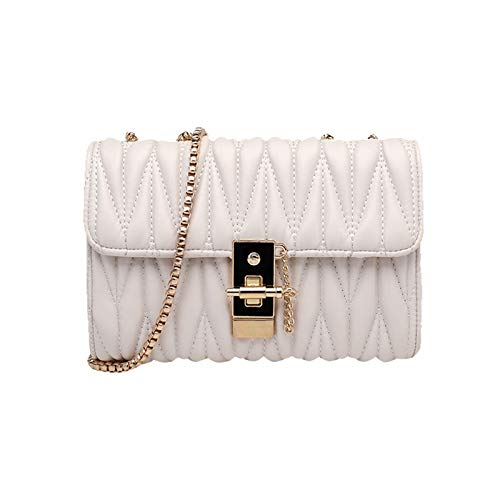 Beige Quilted PU Leather Ladies Shoulder Bag