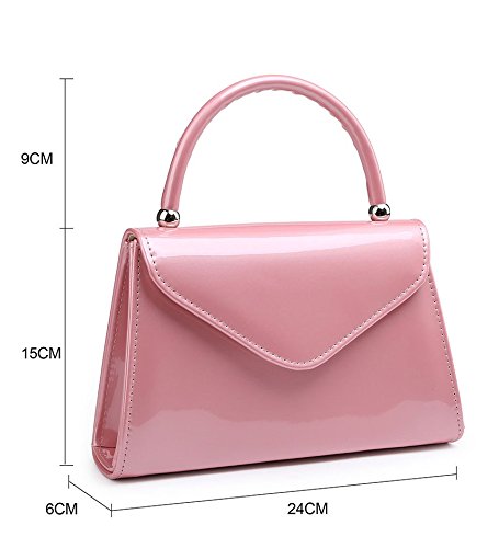 Elegant Stylish Women's Patent Leather Clutch Bag, White