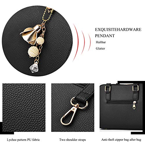 NICOLE & DORIS Damen Designer Shopper Handtasche rot