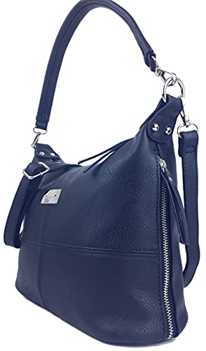 Italian Fashion Styled Medium Size Navy Handbag
