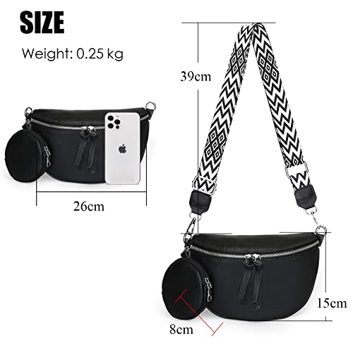 Stylish Leather Crossbody Bags for Women - Striped Shoulder Bag