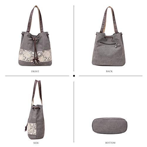 NICOLE & DORIS Student Canvas Women's Bucket Bag