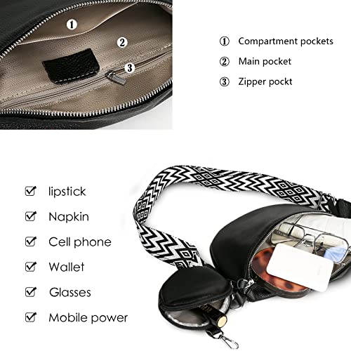 Stylish Leather Crossbody Bags for Women - Striped Shoulder Bag