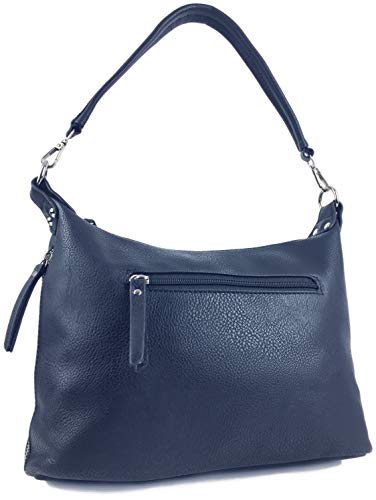 Italian Fashion Styled Medium Size Navy Handbag