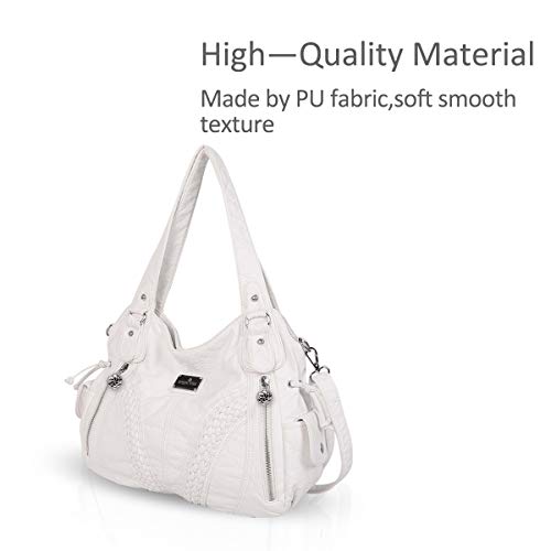 NICOLE & DORIS White PU Leather Designer Handbag