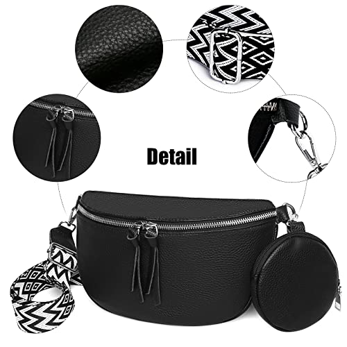 Stylish Leather Crossbody Bags for Women - Striped Shoulder Bag