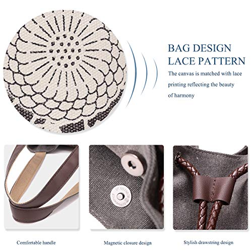 NICOLE & DORIS Student Canvas Women's Bucket Bag