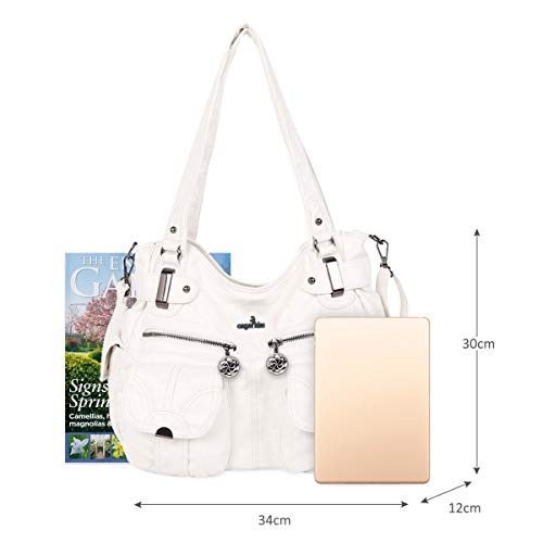 Designer Nicole & Doris Large White Faux Leather Handbag