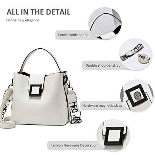 NICOLE & DORIS Small Modern White Designer Handbag