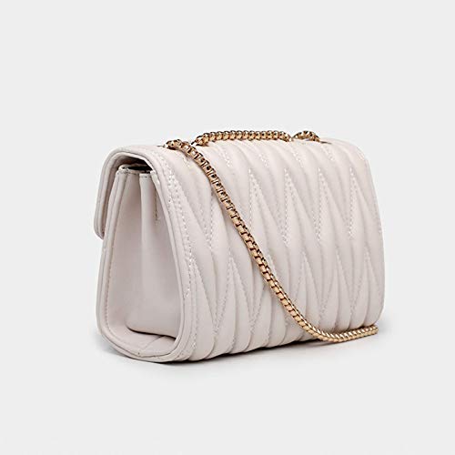 Beige Quilted PU Leather Ladies Shoulder Bag
