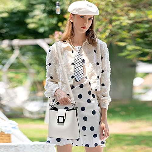 NICOLE & DORIS Small Modern White Designer Handbag