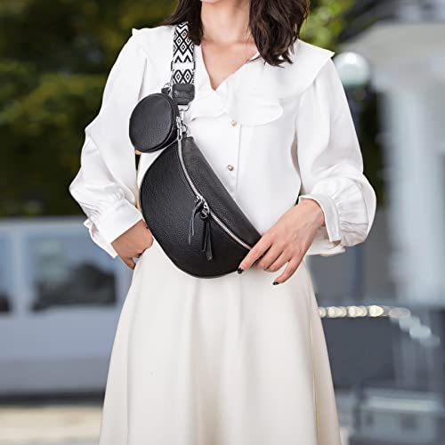 Stylish Leather Crossbody Bags for Women - Striped Shoulder Bag