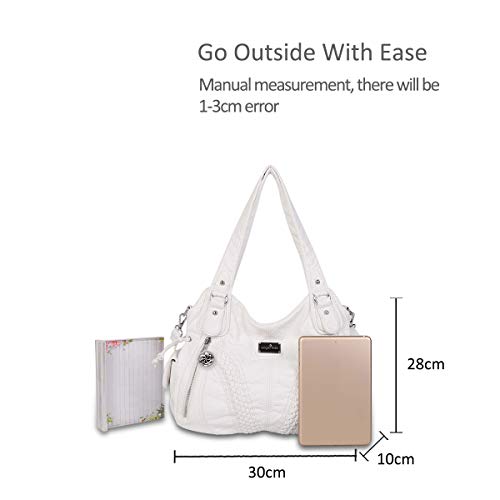 NICOLE & DORIS White PU Leather Designer Handbag