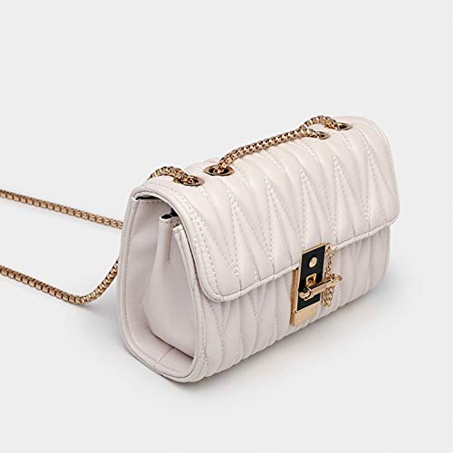 Beige Quilted PU Leather Ladies Shoulder Bag