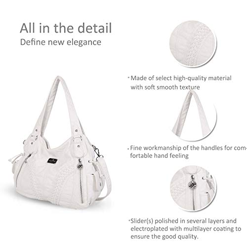 NICOLE & DORIS White PU Leather Designer Handbag