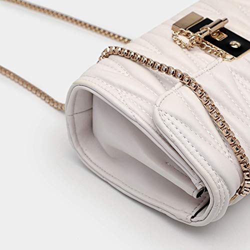 Beige Quilted PU Leather Ladies Shoulder Bag