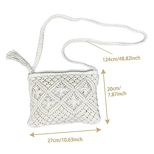 MIVAIUN White Women's Straw Clutch Shoulder Bag
