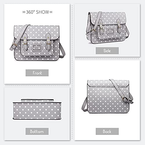 Miss Lulu Polka Dot Faux Leather Satchel Handbag