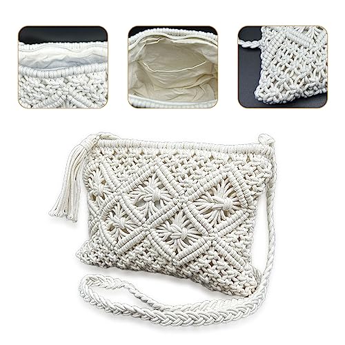MIVAIUN White Women's Straw Clutch Shoulder Bag