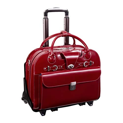 McKlein Red Leather Ladies' Laptop Briefcase - 15