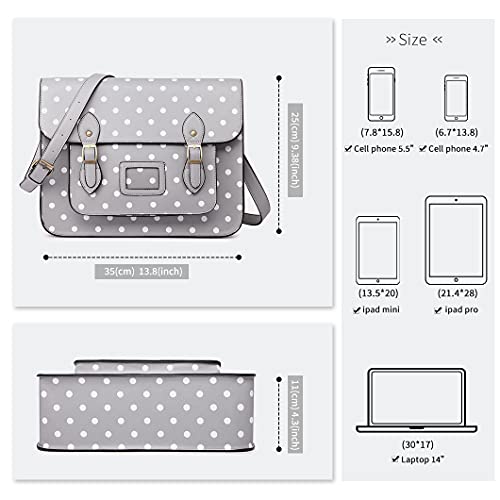 Miss Lulu Polka Dot Faux Leather Satchel Handbag