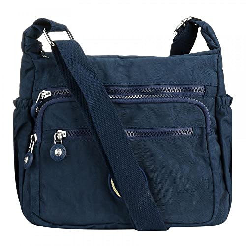 Blue Canvas Milky Way Women's Multi-Pocket Shoulder Bag