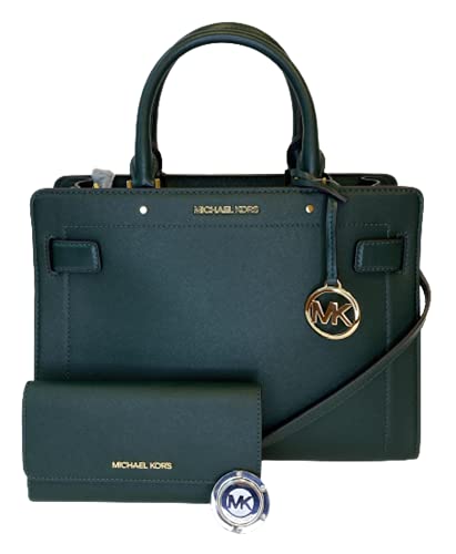 Michael Kors Racing Green Satchel with Wallet & Purse Hook