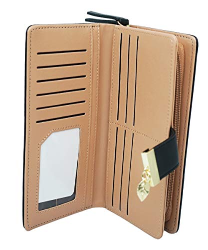 Molylove Women's Leather Leaf Pattern Bifold Handbag