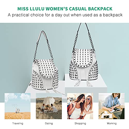 Designer Beige Backpack Handbag by Miss Lulu