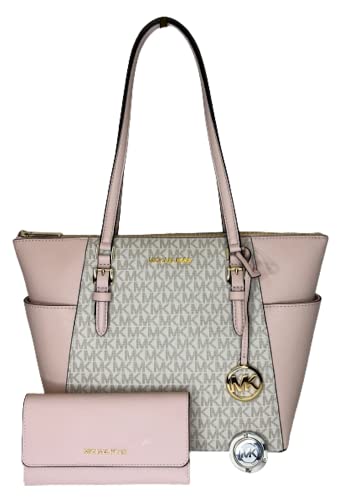 Michael Kors Charlotte Tote + Accessories, Mk Vanilla/Pink