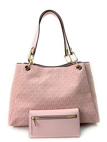 Michael Kors Trisha Large Shoulder Bag + Wallet (Dark Powder Blush)