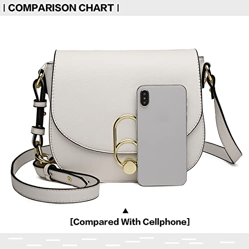 Miss Lulu Fashion Tassel Crossbody Handbag with Lock (White)