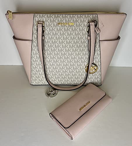 Michael Kors Charlotte Tote + Accessories, Mk Vanilla/Pink