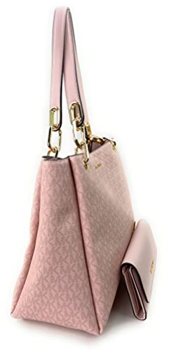 Michael Kors Trisha Large Shoulder Bag + Wallet (Dark Powder Blush)
