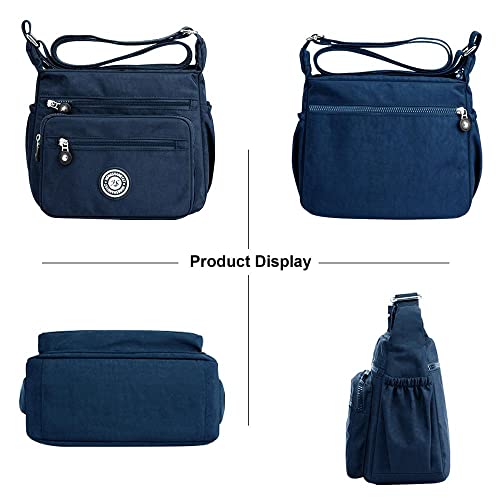 Blue Canvas Milky Way Women's Multi-Pocket Shoulder Bag