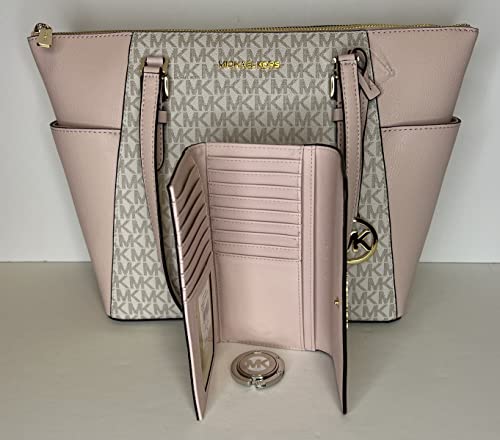 Michael Kors Charlotte Tote + Accessories, Mk Vanilla/Pink