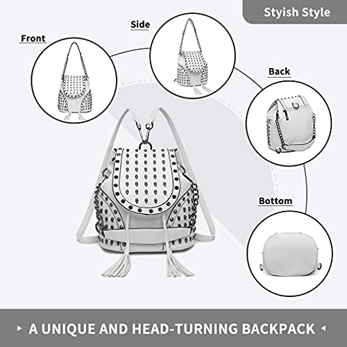 Designer Beige Backpack Handbag by Miss Lulu