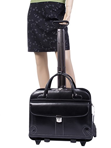 Lakewood Damen Black Leather Laptop Bag - McKlein