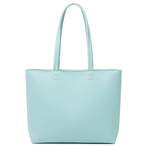 Blue Meegirl Tote: Chic PU Leather Handbag