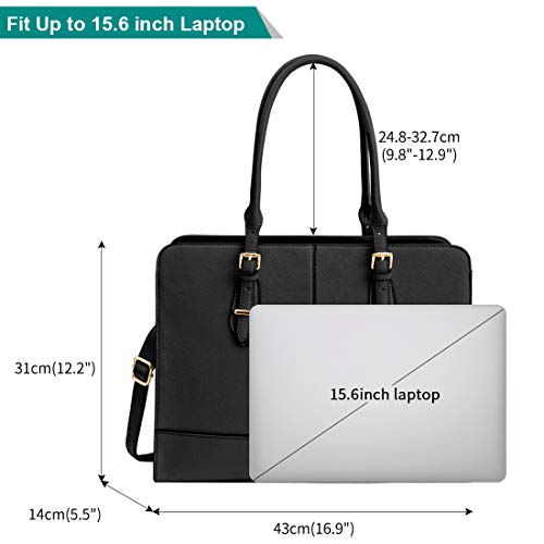 Lubardy Women's Leather Laptop Tote Bag
