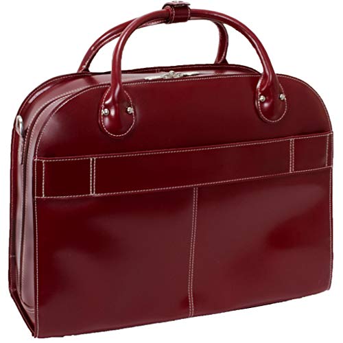 McKlein Red Leather Ladies' Laptop Briefcase - 15