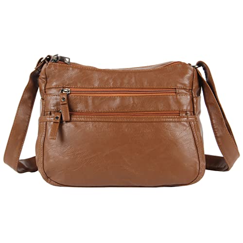 Vintage Leather Crossbody Hobo Shoulder Bag for Women
