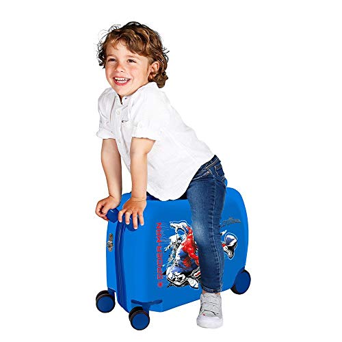 Spiderman Kids Rolling Suitcase - Blue Design, Lightweight