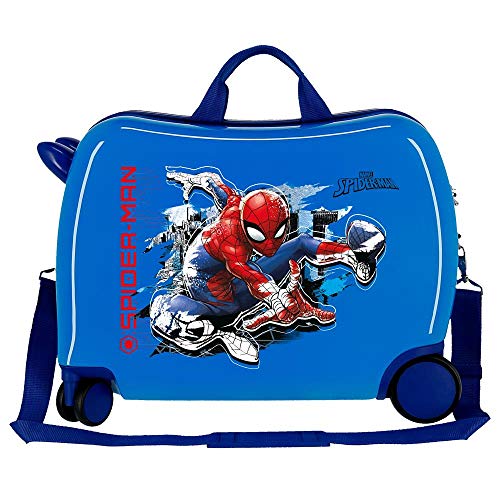 Spiderman Kids Rolling Suitcase - Blue Design, Lightweight