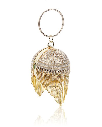 Gold Diamante Evening Clutch Bag for Women - Prom or Wedding