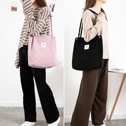 MAGOSIS Large Corduroy Tote Bag for Women