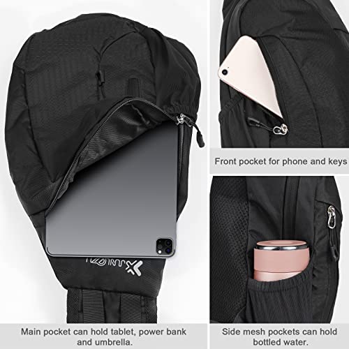 Mardiko Unisex Waterproof Sling Bag, Black